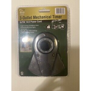 ECO Plugs 3 Outlet Mechanical Timer Sealed Outdoor Indoor Weatherproof au Light